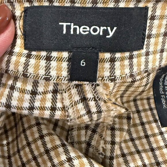 Theory Alletah Ansley Check Plaid Pants Size 6 - Picture 7 of 11